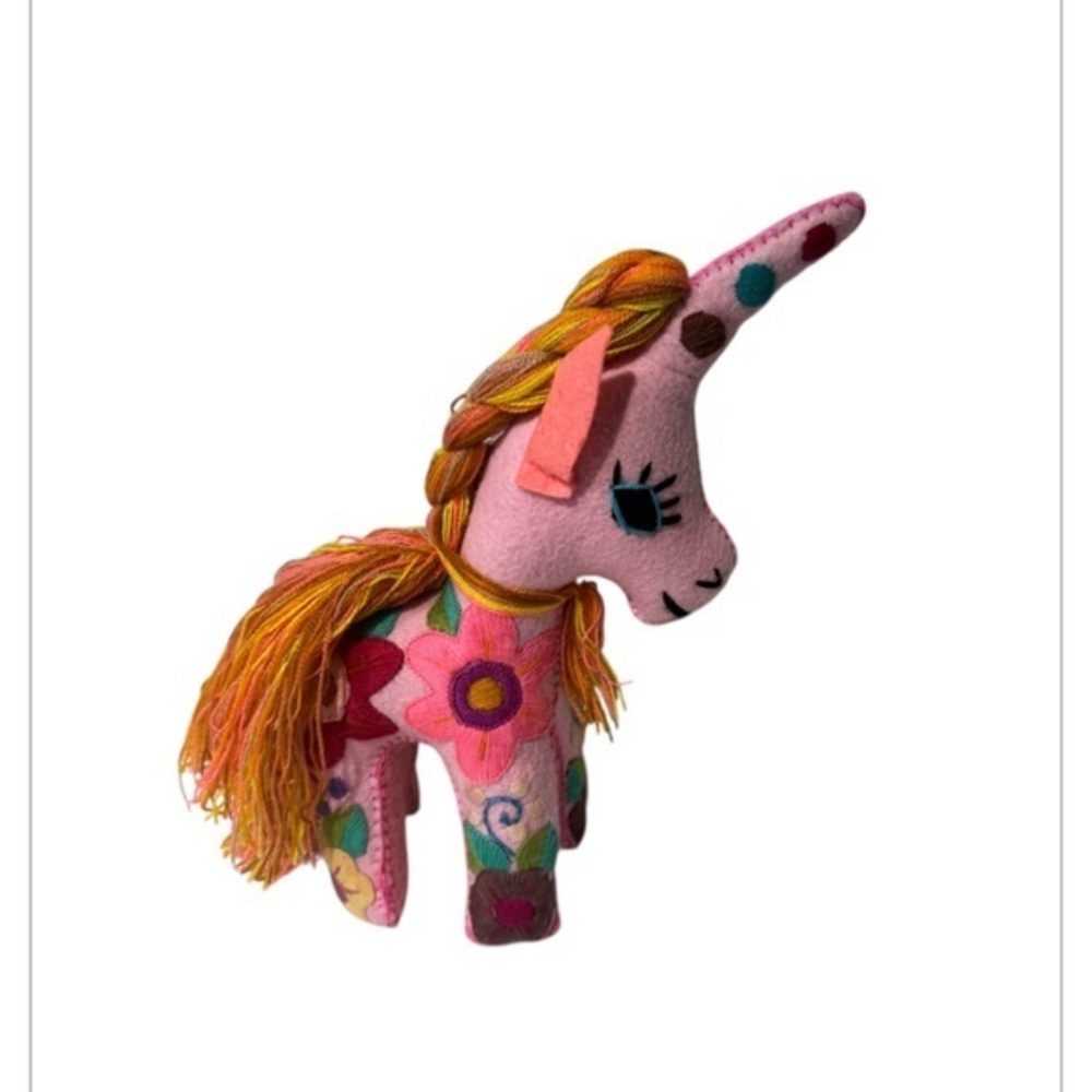 Handmade Felt Alebrijes - Vibrant Hand-Sewn unicorn From Oaxaca, Mexico